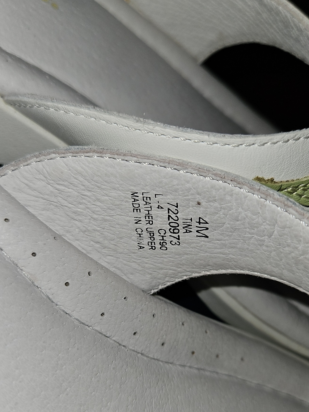 Stride Rite White Leather Sandal with Yellow and Light Green Flower Accents - Picture 6 of 12